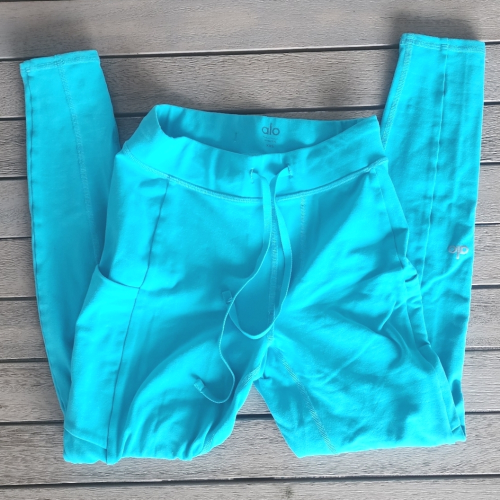 ALO Yoga | 7/8 High-Waist Checkpoint Legging in Bright Aqua | SZ XXS